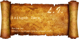 Leitgeb Imre névjegykártya